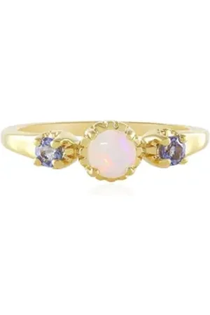 Cavill Silberring Welo Opal Tansanit Goldplattierter Silberring (1-tlg) beige|silberfarben 66