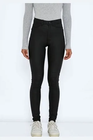 Noisy May Lederimitathose NMCALLIE HW SKINNY COATED PANTS NOOS schwarz XS (34)