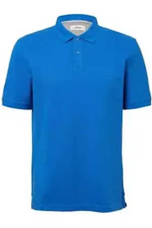 QS by s.Oliver Poloshirt Poloshirt aus Baumwollpiqué kurzarm, Kragen, Knöpfe, Logo blau 5XL