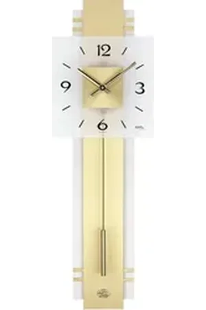 Ams Pendelwanduhr W7301 (Quarzuhr, Holz-/Metallgehäuse,Esszimmer,Wohnzimmer,Made in Germany) goldfarben