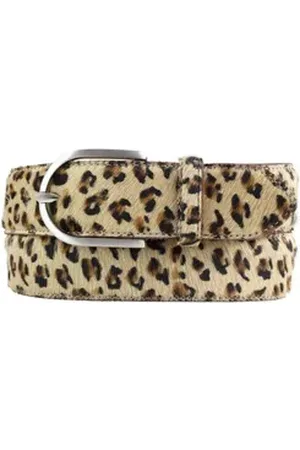 BELTINGER Ledergürtel Damen-Gürtel mit echtem Fell 4 cm - Fell-Gürtel für Damen 40mm - Kuh-L (1-St) bunt|silberfarben 100 cm (Gesamtlänge 115 cm)