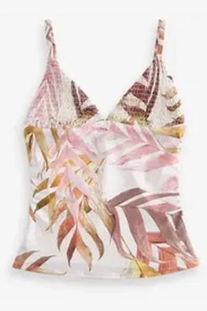 Next Tankini-Top Bauchformendes, gerafftes Tankini-Top (1-St) beige 40