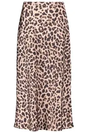 Vera Mont Maxirock Satinrock mit Leoprint Material braun|weiß 46