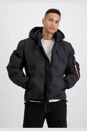 Alpha Industries Winterjacke Men - Cold Weather Jackets Hooded Logo Puffer schwarz 2 XL