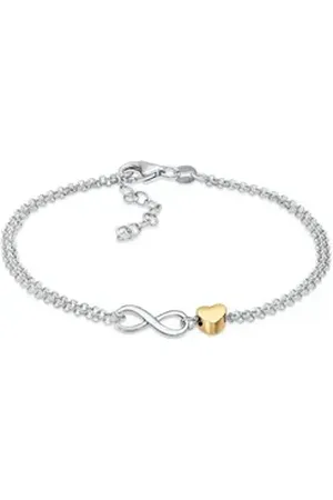Elli Armband Herz Unendlichkeit Infinity 925 Silber, Herz silberfarben