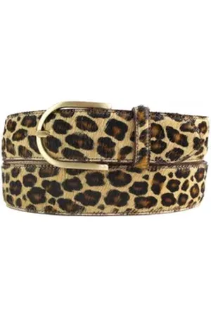 BELTINGER Ledergürtel Damen-Gürtel mit echtem Fell 4 cm - Fell-Gürtel für Damen 40mm - Kuh-L (1-St) bunt 100 cm (Gesamtlänge 115 cm)