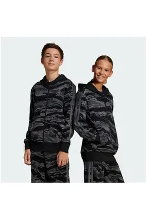 adidas Sportswear Hoodie SEASONAL ESSENTIALS CAMO KIDS KAPUZENJACKE schwarz 152