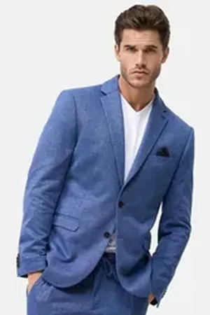 Zuitable Sakko – Slim Fit Herren Sakko aus Jersey im Pastellton blau 54