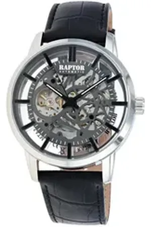 Raptor Quarzuhr RA20408 Skelett-Herrenuhr, Automatik, Echtleder, 5 ATM