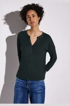 Street one Cardigan mit Knopfleiste grün 46