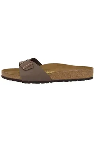 Birkenstock Madrid Birko-Flor Nubuk schmal Unisex Erwachsene Pantolette braun 36 EU