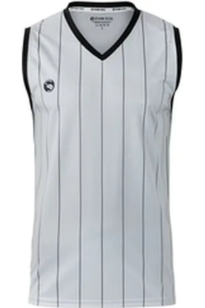 STARK SOUL Trainingsshirt Ärmelloses Sport T-Shirt "Pinstripes" mit V-Ausschnitt mit Logo-Print grau XL