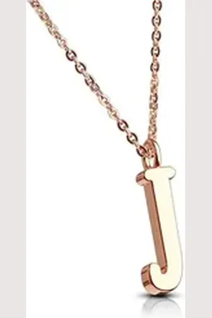 Bungsa Ketten-Set Kette Buchstaben Anhänger Rosegold aus Edelstahl Damen (1-tlg), Halskette Necklace rot J