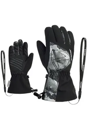 Ziener Skihandschuhe Laval AS® AW Glove Junior asymmetrische Designelemente schwarz 6.5