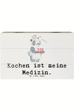 Mr. & Mrs. Panda Dekokiste Bär Kochen 19 x 12 cm - Weiß - Geschenk, Sportart, Hobbyköchin, Dekok (1 St), Schöne Designs weiß