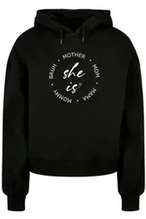 Merchcode Kapuzenpullover Damen Ladies Mothers Day - She is Oversized Hoody (1-tlg) schwarz XS