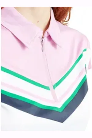 Abacus Poloshirt Abacus Golf Polo Simone Weiß-Rosa-Grün Damen EU XL XL
