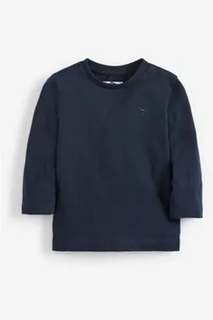 Next Langarmshirt Einfarbiges Shirt (1-tlg) blau 110-116 (5-6 J.)