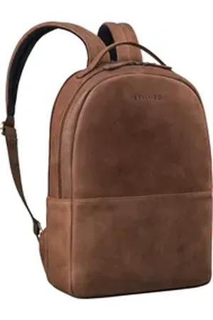 STILORD Notebookrucksack "Indigo" Echtleder Business Rucksack Herren Damen Groß Laptop 15 Zoll braun
