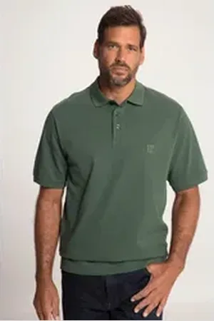 JP 1880 JP1880 Poloshirt Poloshirt Bauchfit Basic Halbarm Piqué grün 7XL