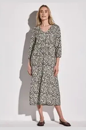 Street one Midikleid mit grafischem Muster beige 34