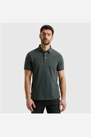 PME Legend™ Poloshirt Short sleeve polo stretch pique package mit Schriftzug grau 4XL