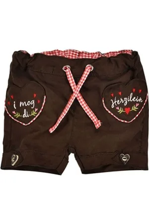 BONDI Trachtenlederhose Mädchen Kunstleder Shorts Hose 