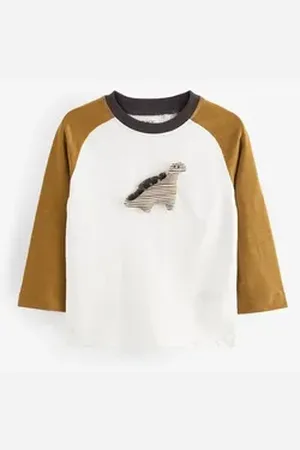Next Langarmshirt Langarmshirt mit Tiermotiv (1-tlg) beige 104-110 (4-5 J.)