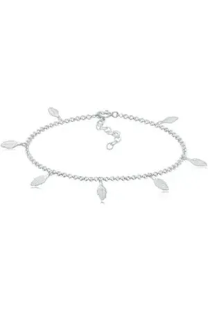Elli Armband Armband Erbskette Feder Bettelarmband Boho Look 925 Silber, Feder silberfarben