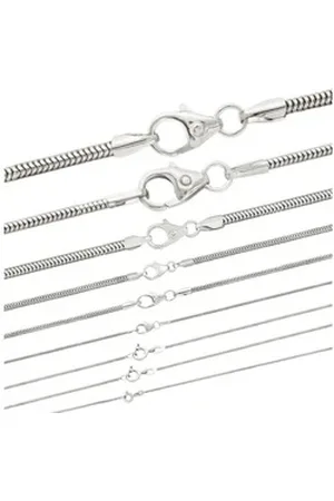 HOPLO Silberkette Silberkette Schlangenkette Länge 40cm - Breite 1,4mm - 925 Silber, Made in Germany silberfarben 40 cm Damenkette eng | 1.4 mm