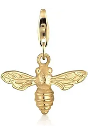 Nenalina Charm-Einhänger Biene Anhänger Trend 925 Silber vergoldet goldfarben