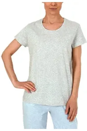 Normann Relaxanzug Damen Shirt Top kurzarm, Minimal Print, Mix & Match -191 220 904 grau 48/50