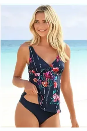 sunseeker Bügel-Tankini-Top Modern, mit Blumendruck blau 40