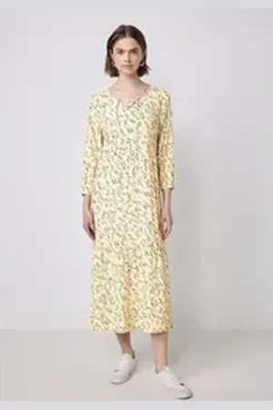 Street one Midikleid mit allover Blumenprint gelb 42
