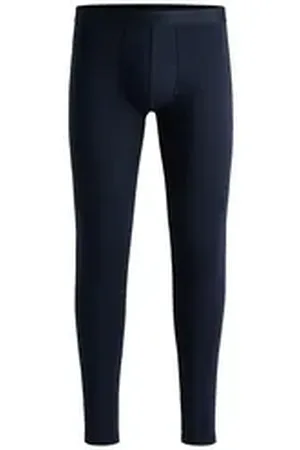 HUGO BOSS Lange Unterhose Long John 24 Logo (1-St) mit breitem Bund blau XL