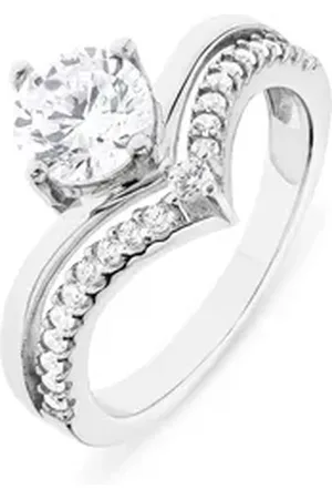 FAVS Silberring Damen-Damenring 925er Silber 1 Zirkonia, Zirkonia, synthetisch silberfarben 54