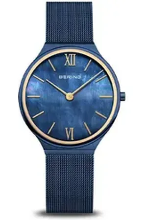 Bering Quarzuhr Ultra Slim blau poliert/gebürstet 18434-397, Ultra Slim blau poliert/gebürstet 18434-397