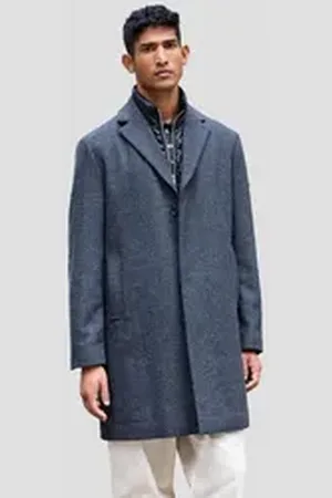 Next Steppmantel Wattierter Mantel aus Wollgemisch mit Mock-Gilet (1-tlg) grau 5XL (Normalgröße)