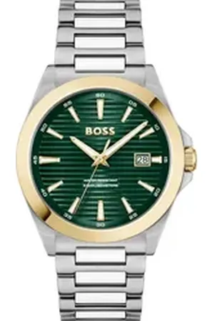 HUGO BOSS Quarzuhr STRIKE 1514173, Armbanduhr, Damenuhr, Herrenuhr, Edelstahlarmband, analog, Tag silberfarben