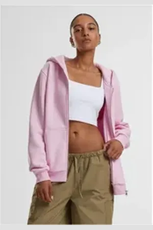 Urban classics Hoodie Ladies Fluffy Zip Hoody rosa L