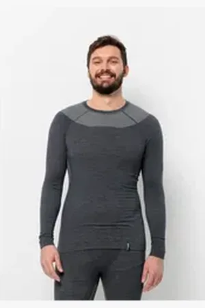 Jack Wolfskin Langarmshirt SEAMLESS WOOL L/S M grau XL (54/56)
