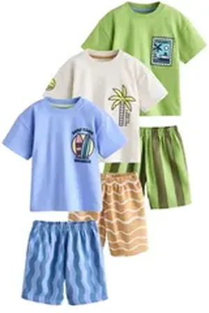 Next Pyjama Kurze Schlafanzüge, 3er-Pack (6 tlg) grün 86-92 (1,5-2 J.)