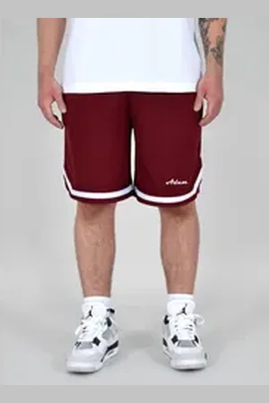 adam Shorts Herren Hose kurz Sweat Shorts Sport Shorts Basketball Shorts Stretch Herren Shorts Fitness Shorts kurze Hose Sommer Shorts Mesh Shorts rot L