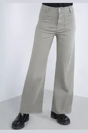 Please Schlaghose aus hochwertigem Baumwollmix mit Stretch grün XL