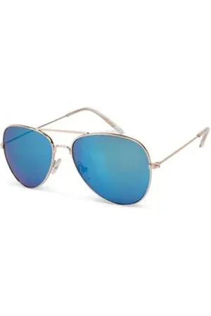 styleBREAKER Pilotenbrille Kinder Pilotenbrille 4 bis 10 Jahre (1-St) blau|goldfarben