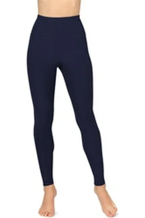 Merry Style Leggings Damen Lange Sporthosen Tights MS10-300 (1-tlg) mit hoher Taille blau L