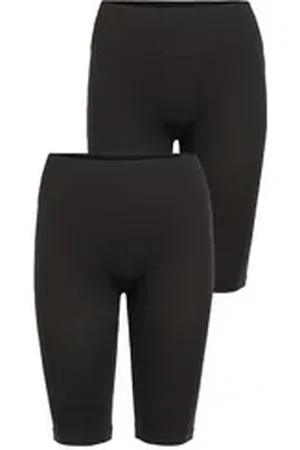 VILA Leggings Leggingshorts 2er-Set Figurformend Gerippter Bund (2-tlg) VISEAM SHORTS - NOOS 2X schwarz L-XL