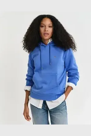 GANT Hoodie SHIELD HOODIE Grafische -Stickerei auf der Brust blau M