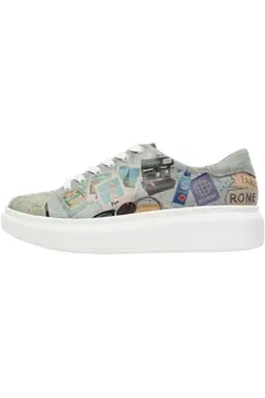 Dogo Damen Myra Mexican Vegan Damen Sneaker / Female Plateausneaker Vegan blau|schwarz 40 EU