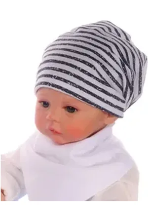La Bortini Kopftuch Baby Bandana Kopftuch Sommer Mütze gestreift, aus reiner Baumwolle, 40 41 42 43 44, leicht, sommerlich blau